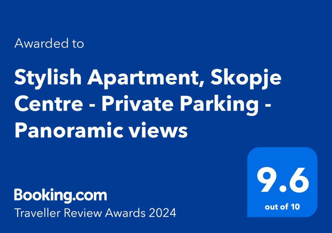 Stylish Apartment, Skopje Centre - Private Parking - Panoramic Views 외부 사진
